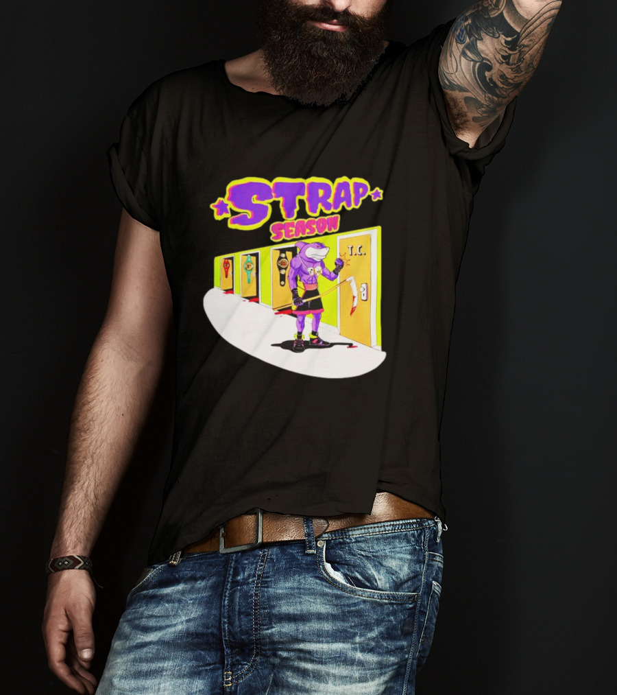 Strap Season Errol Spence Cartoon Character With Belts T.C. Door T-Shirt