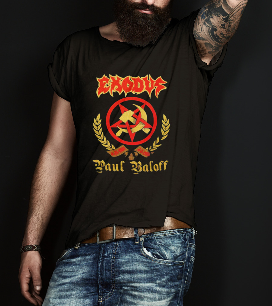 Exodus Paul Baloff 4-25-1960 2-2-2002 Hammer And Sickle Emblem T-Shirt