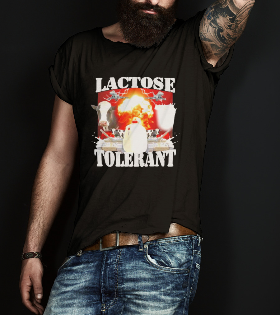 Lactose Tolerant Cow Explosion Milk Jug T-Shirt