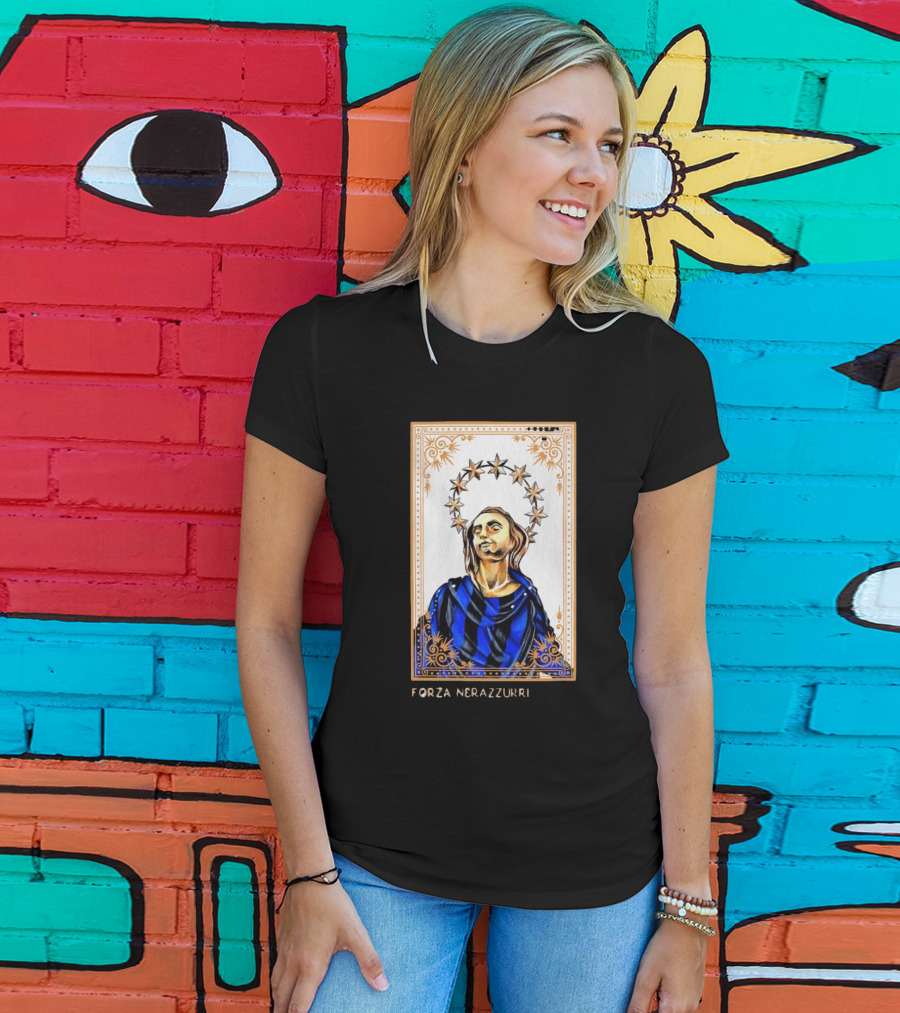 Forza Nerazzurri Madonnina Iconic Blue And Black Halo T-Shirt