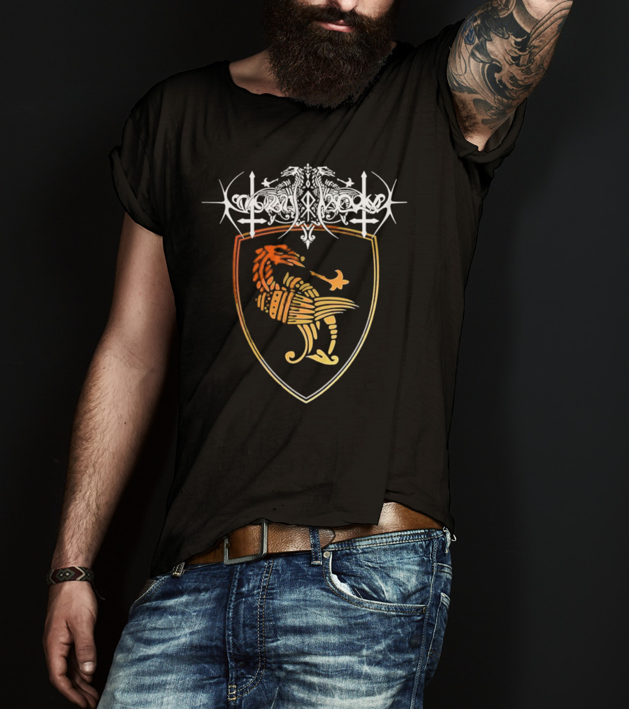 Nokturnal Mortum Medieval Armored Dragon Emblem T-Shirt