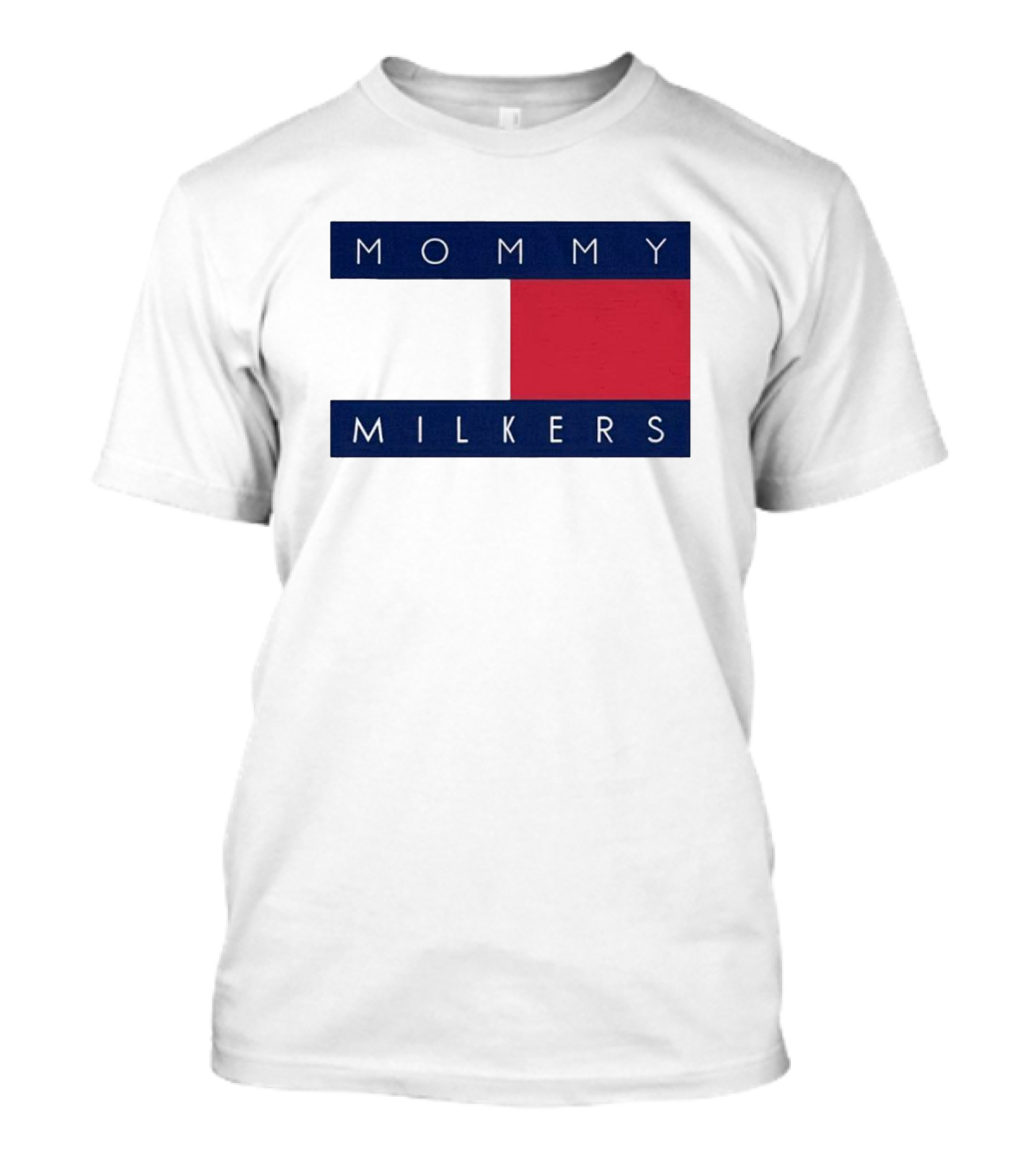 Mommy Milkers Logo Parody Tommy Flag T-Shirt