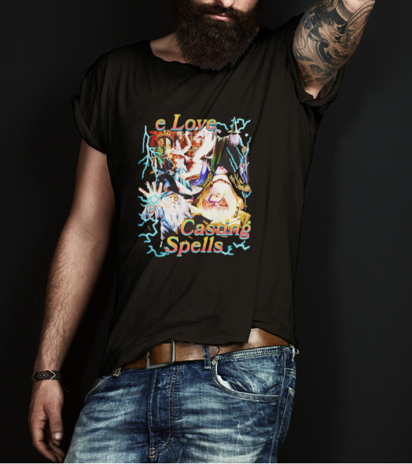Love Casting Spells Wizards Lightning Magic T-Shirt