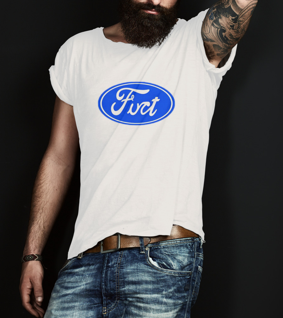 Fuct Funny Ford Logo Parody Oval Blue T-Shirt