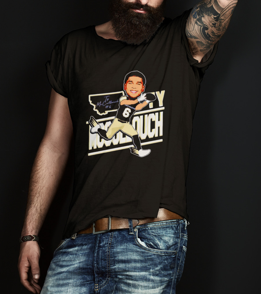 Ty Mccullouch #6 Cartoon Football Receiver T-Shirt