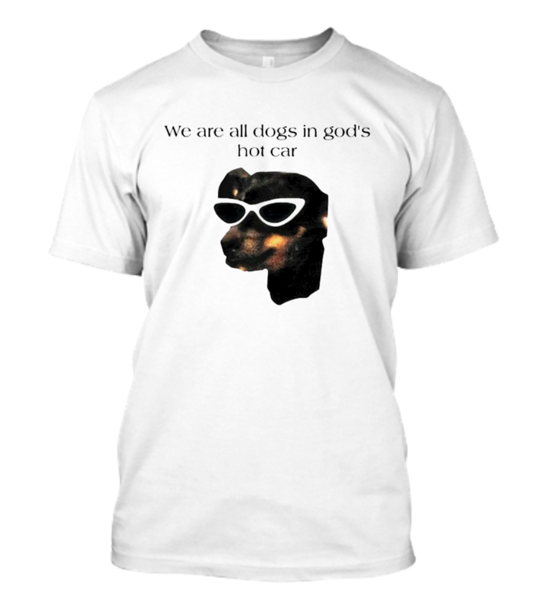 We Are All Dogs In God's Hot Car Sunglasses Canine T-Shirt