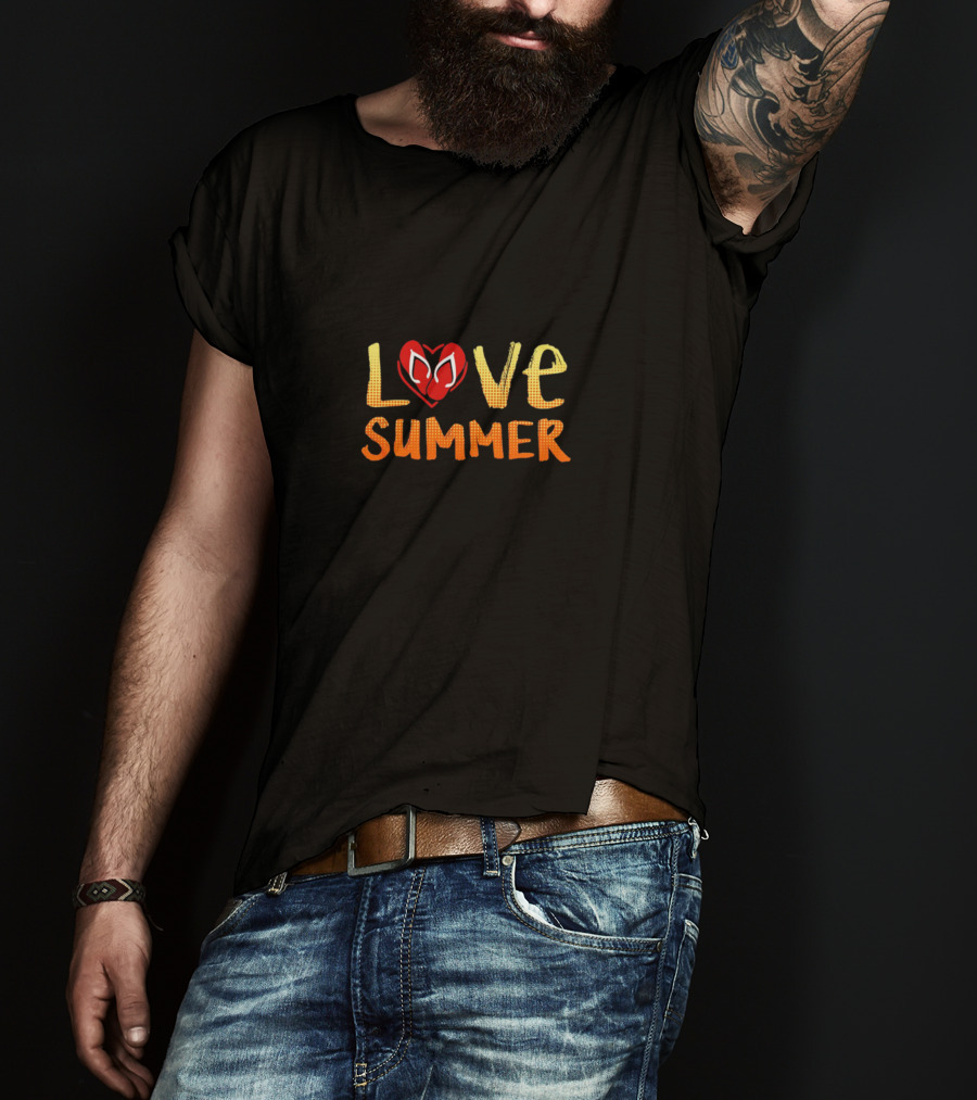 LOVE SUMMER Heart Symbol With Shades Of Orange And Yellow T-Shirt