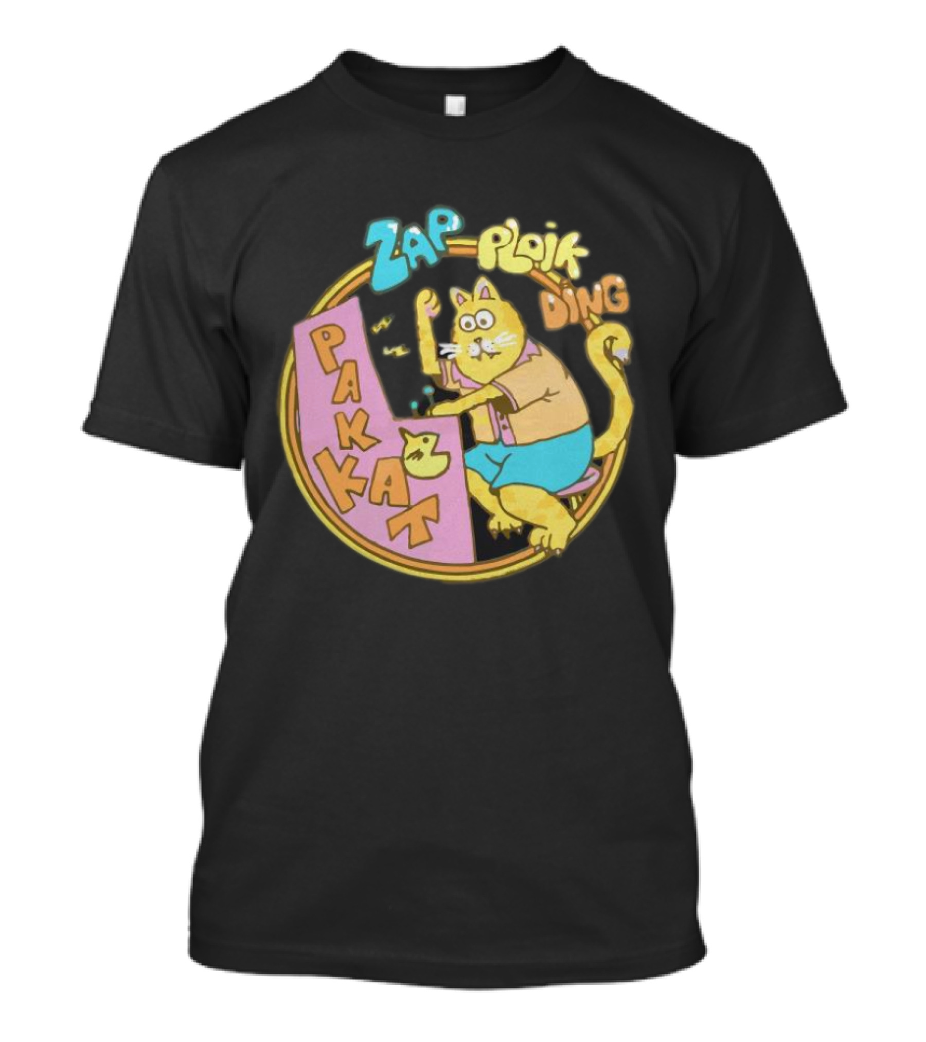 Stranger Things Season 3 Dustin Pakkat Zap Ploik Ding Retro Cartoon Cat T-Shirt