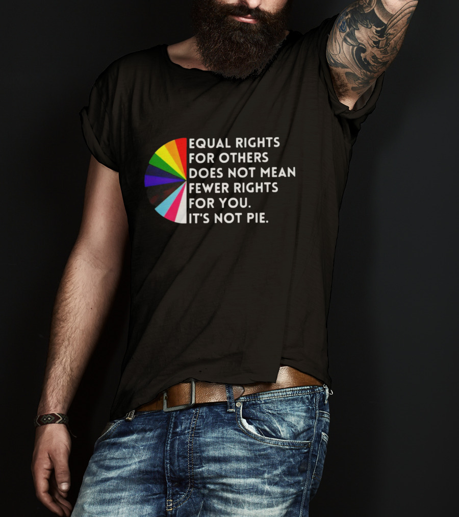 Equal Rights For Others Does Not Mean Fewer Rights For You It's Not Pie Pride Rainbow Pie Chart T-Shirt