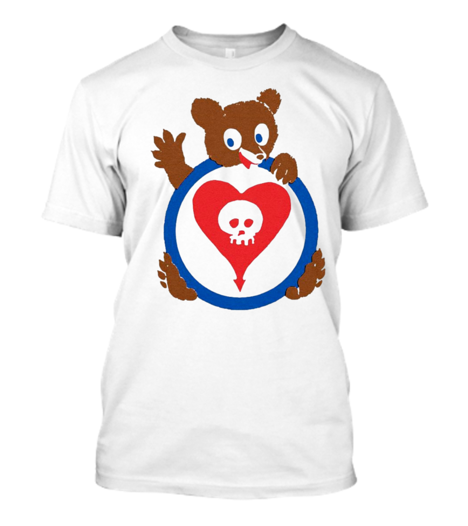 Bear Hug Heart Skull Circle T-Shirt