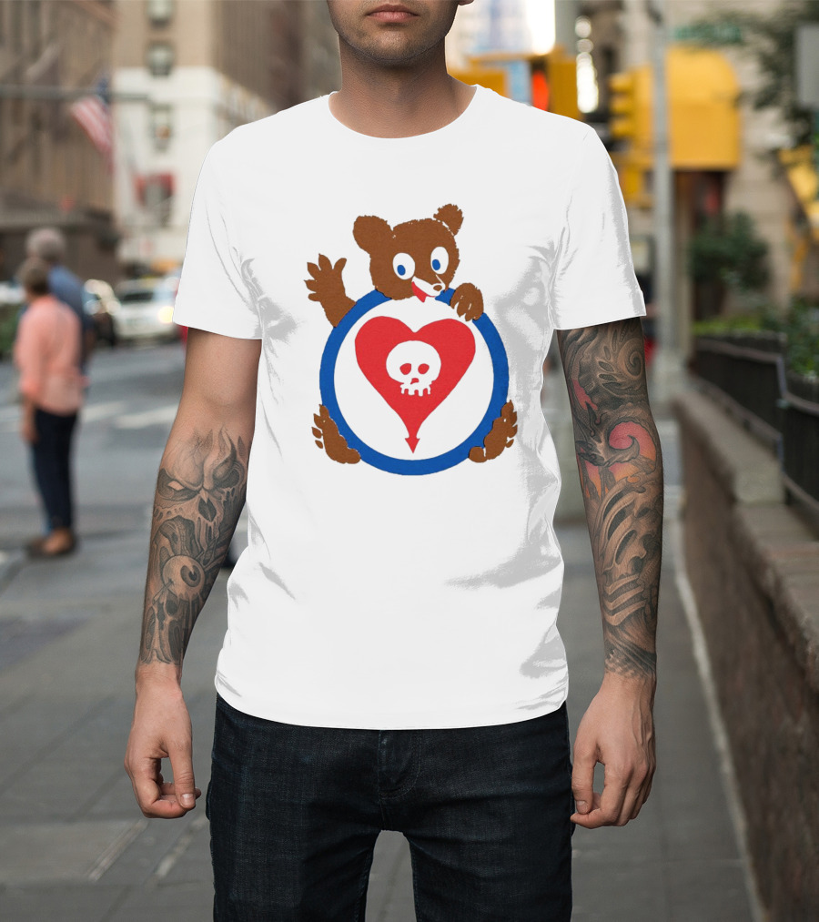 Bear Hug Heart Skull Circle T-Shirt