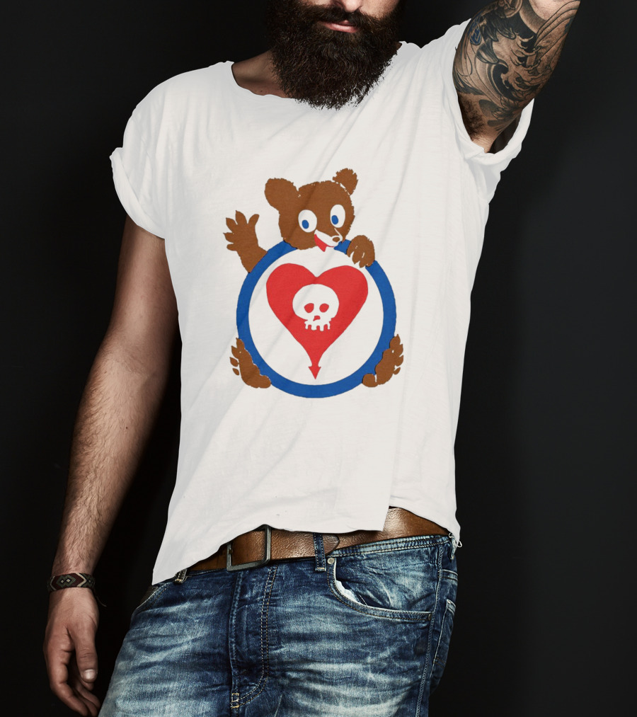 Bear Hug Heart Skull Circle T-Shirt