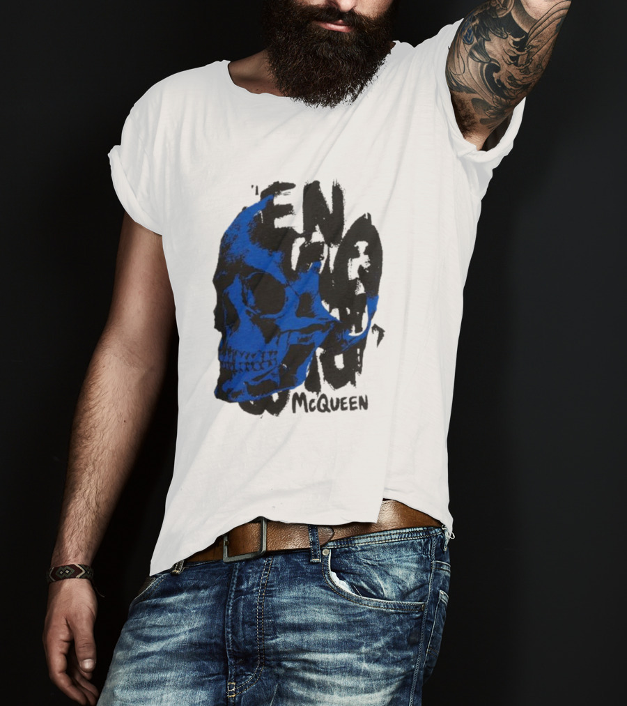 Alexander McQueen Blue Skull T-Shirt