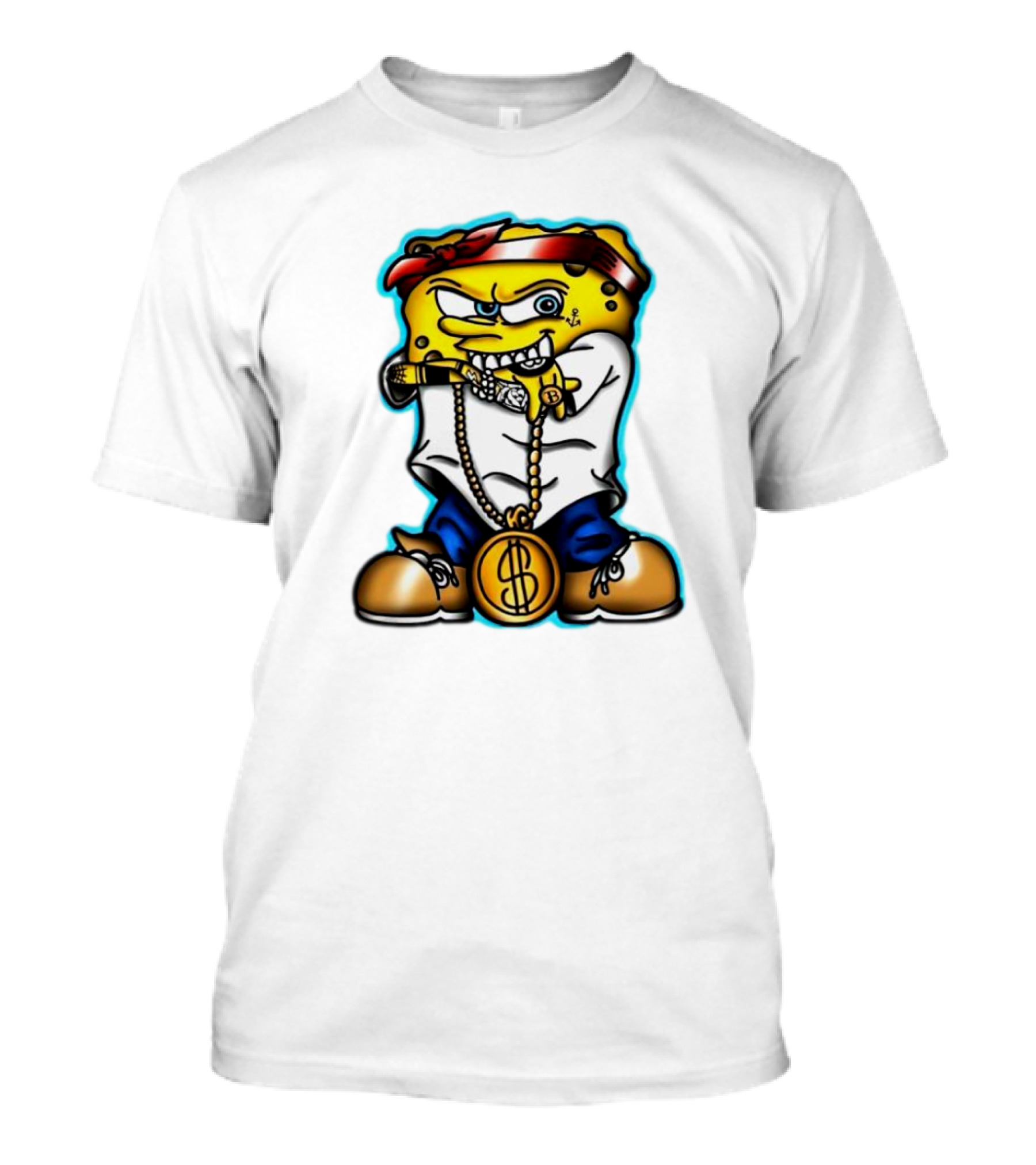 Gangster Spongebob Dollar Bling Animated Character T-Shirt