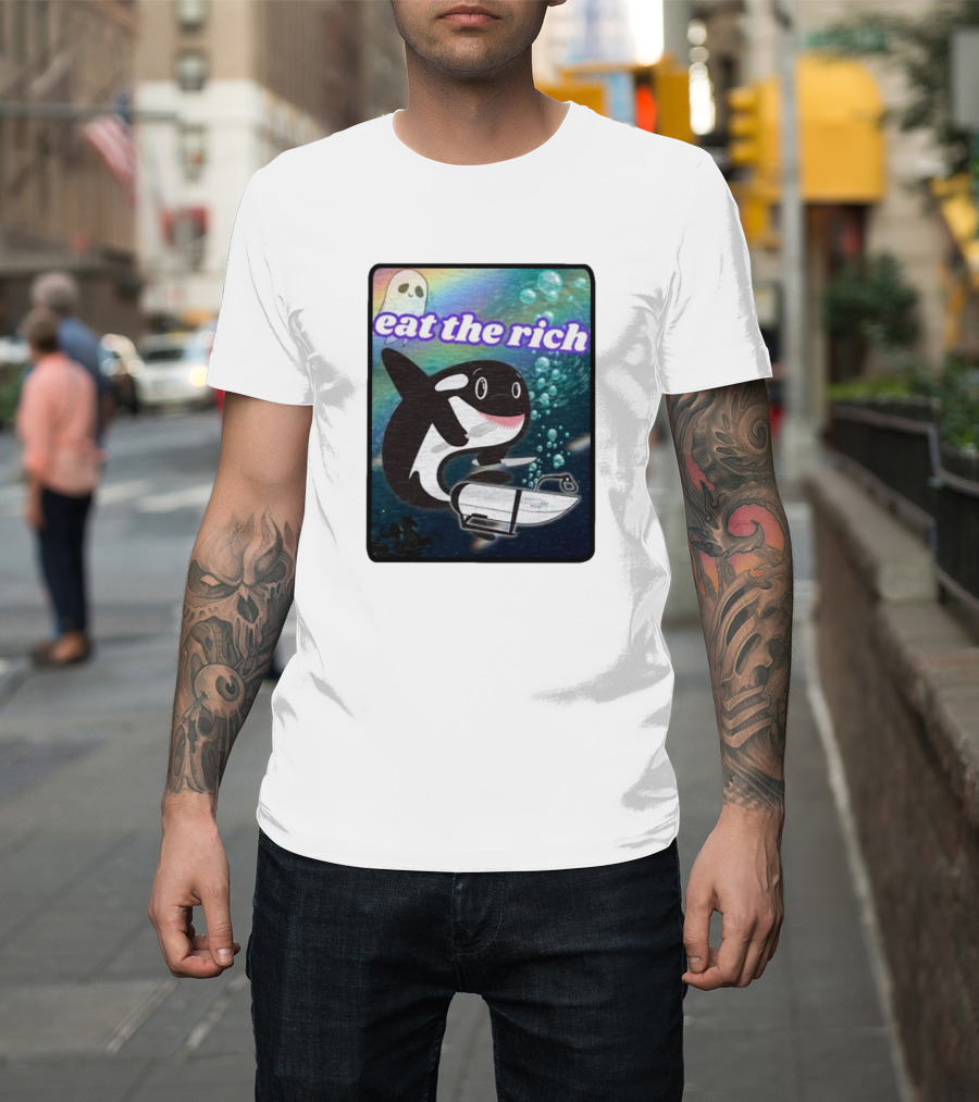 Orca Eat The Rich Oceangate Submarine Ghost Bubbles T-Shirt