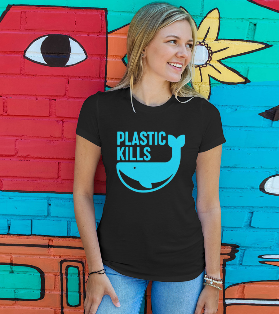Plastic Kills Whale Conservation Message T-Shirt