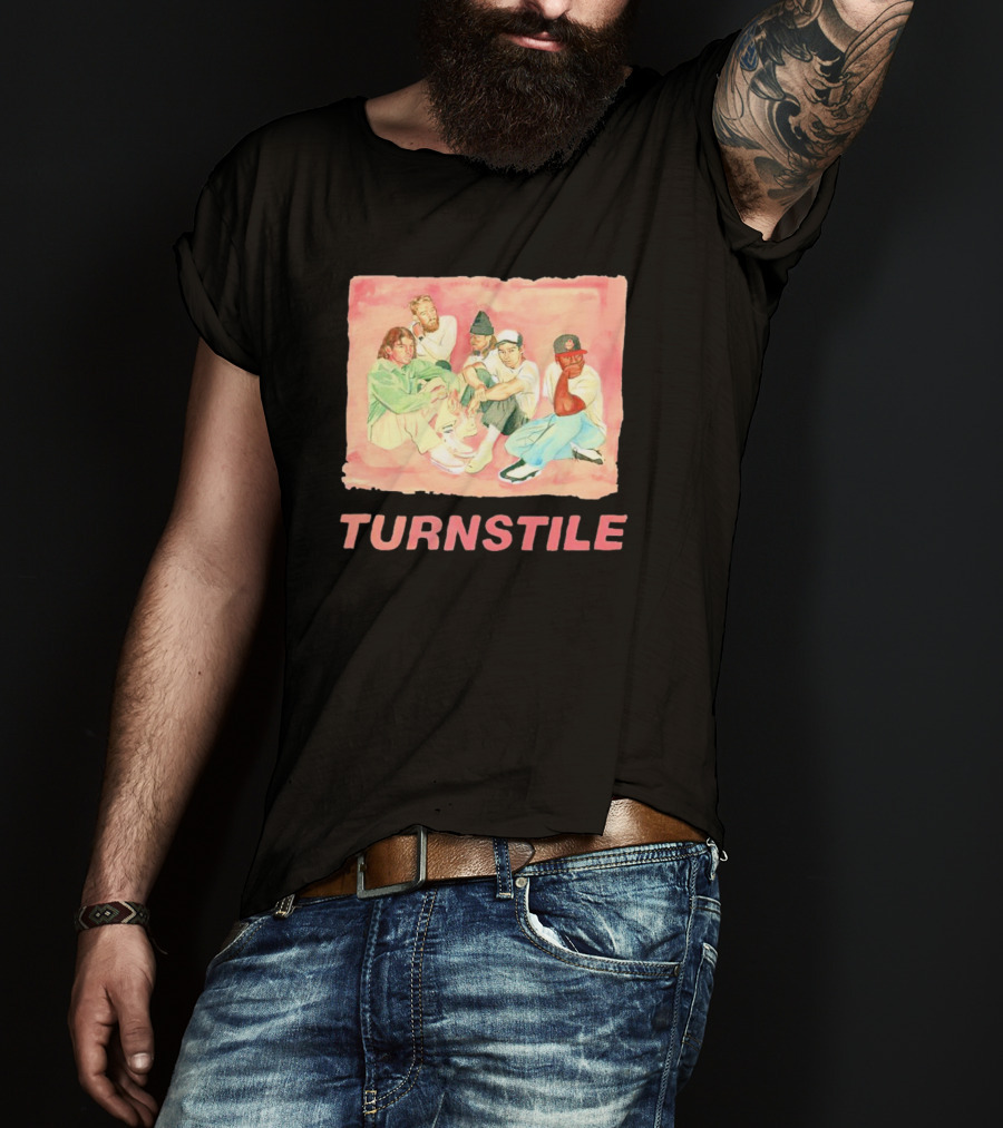 Turnstile Band Illustration Pink Pastel Aesthetic T-Shirt