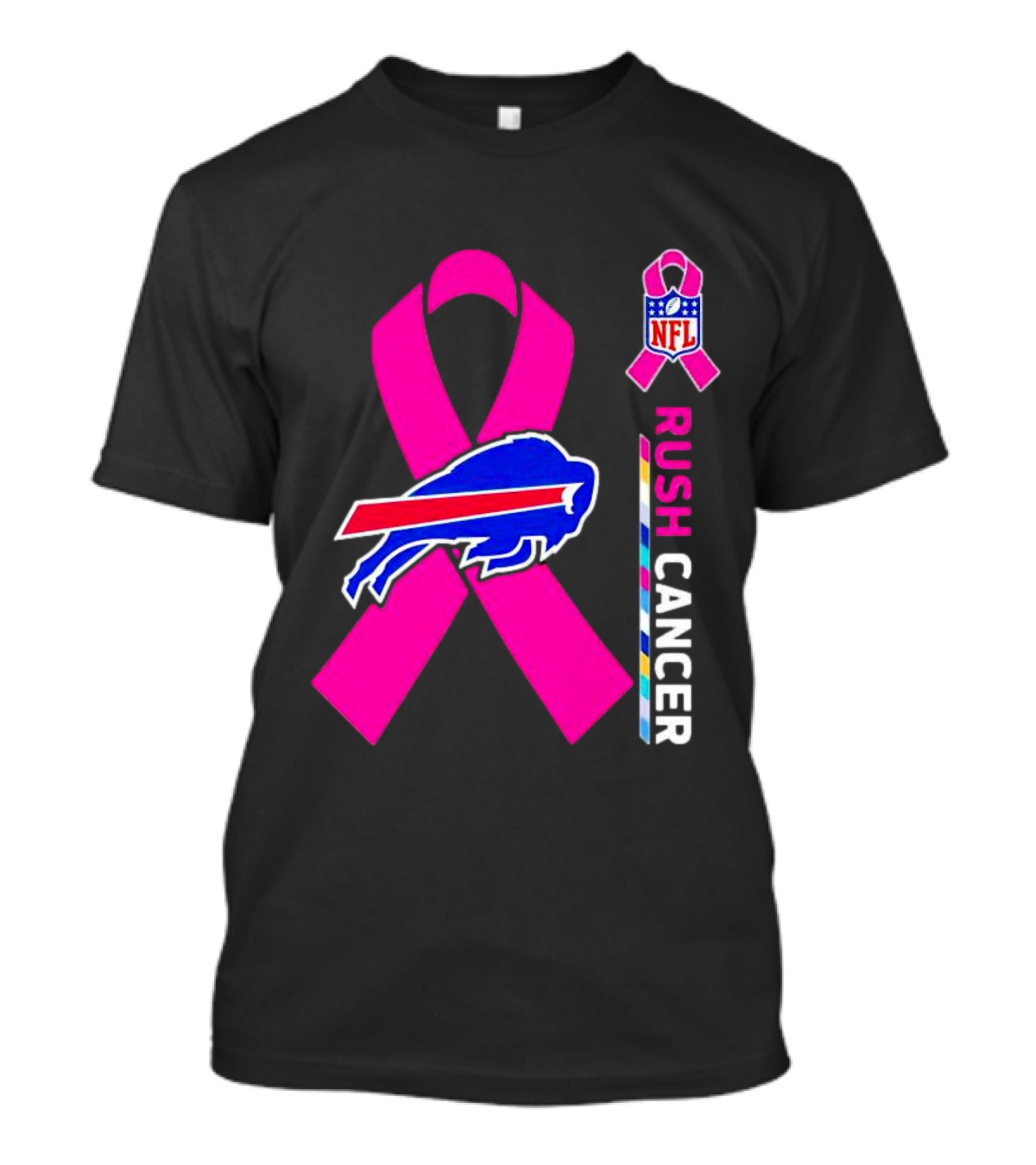 Buffalo Bills NFL Rush Cancer Pink Ribbon T-Shirt
