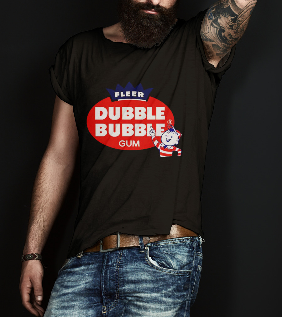 Fleer Dubble Bubble Gum Classic Logo With Character In Striped T-Shirt