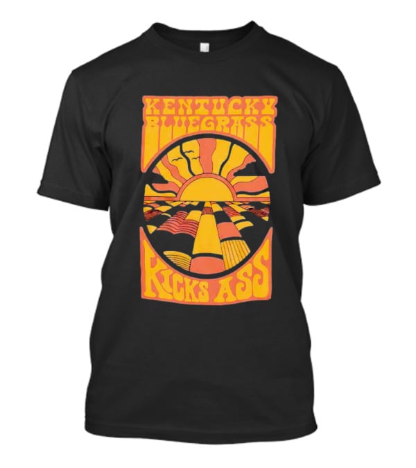 Kentucky Bluegrass Kicks Ass Retro Sunset Fields T-Shirt