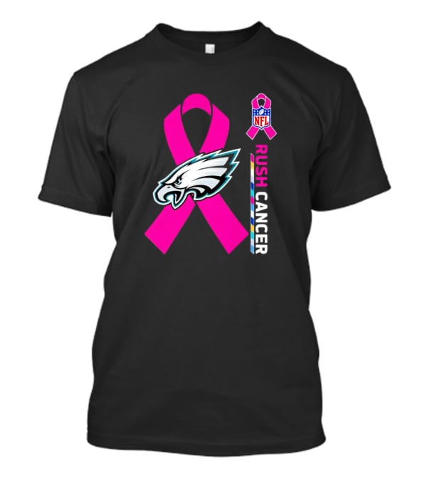 Philadelphia Eagles NFL Pink Ribbon Rush Cancer T-Shirt
