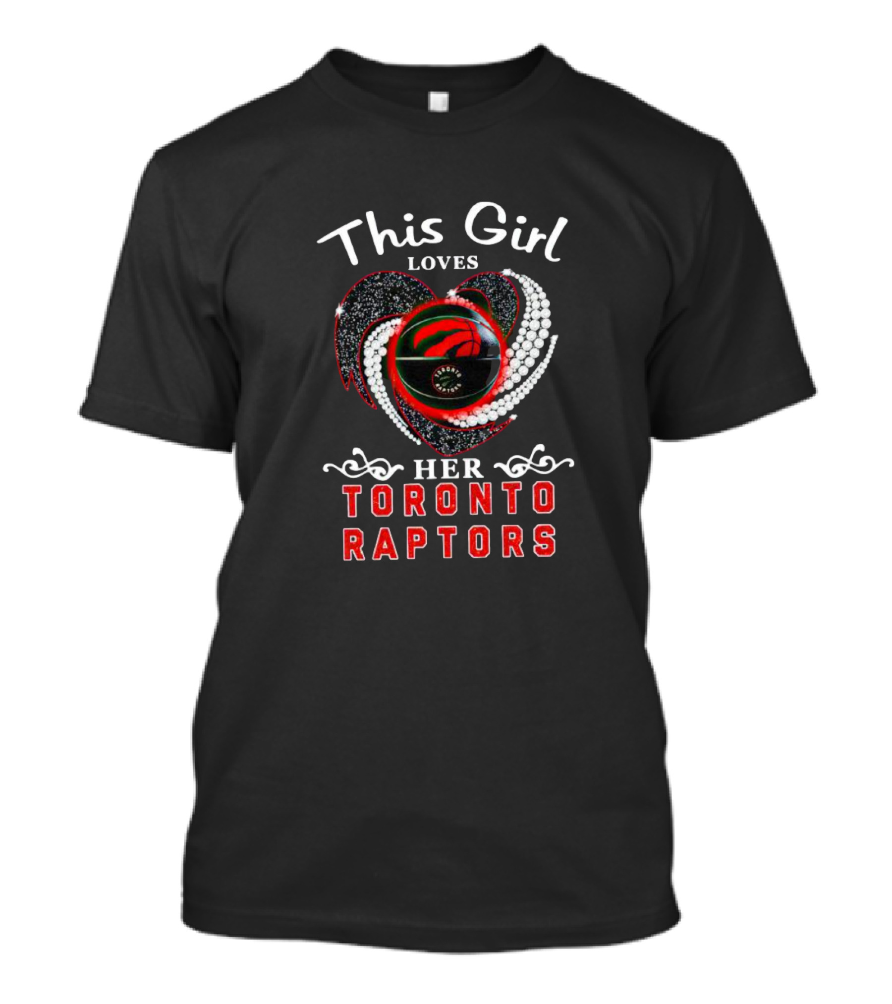 This Girl Loves Her Toronto Raptors Heart Basketball T-Shirt