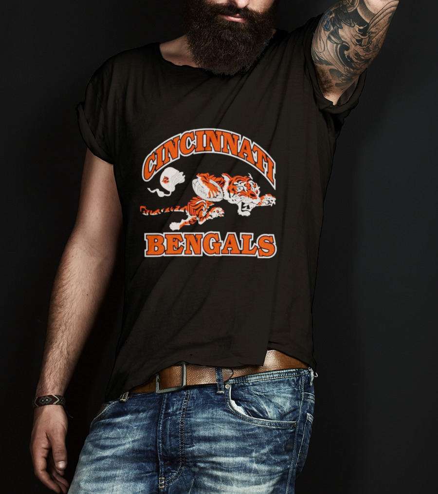 Cincinnati Bengals Vintage Logo 1968 1969 Tiger Football T-Shirt