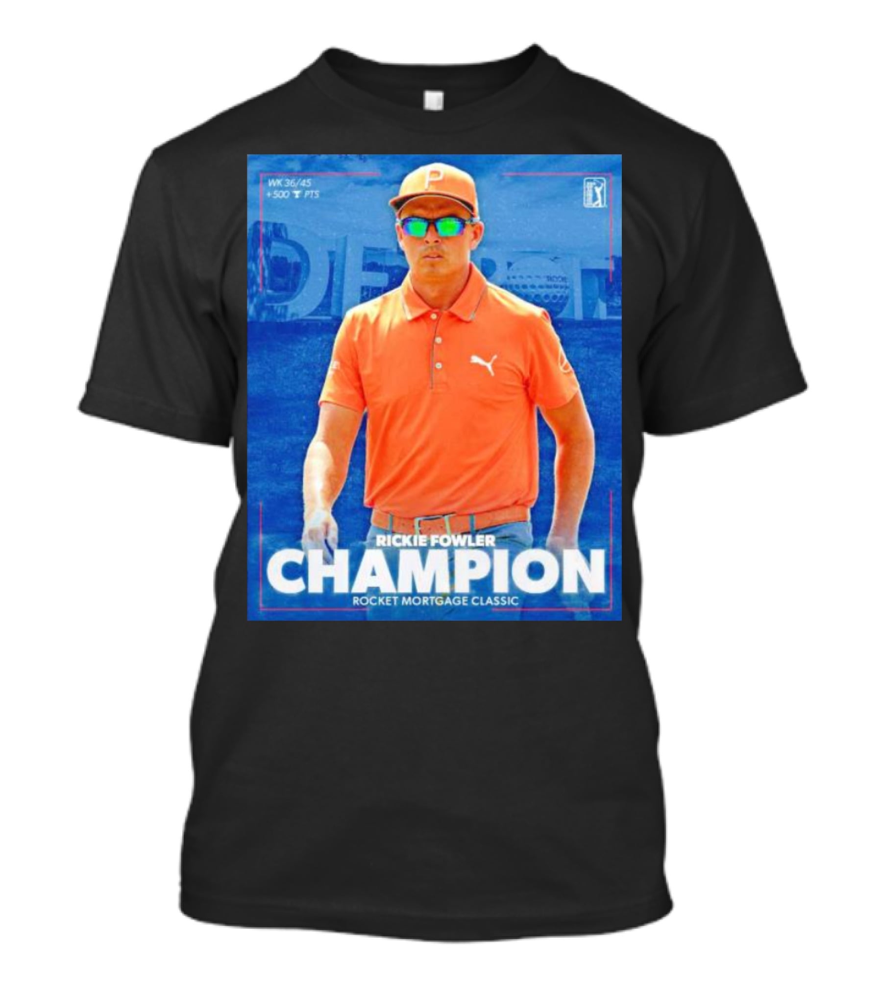 WK 36/45 Rickie Fowler Champion Rocket Mortgage Classic T-Shirt
