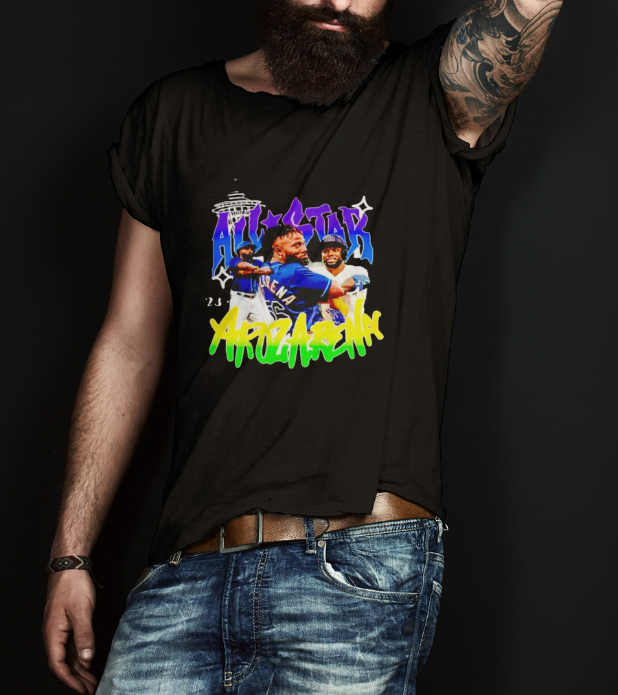 All-Star 23 Randy Arozarena Seattle Skyline Baseball T-Shirt