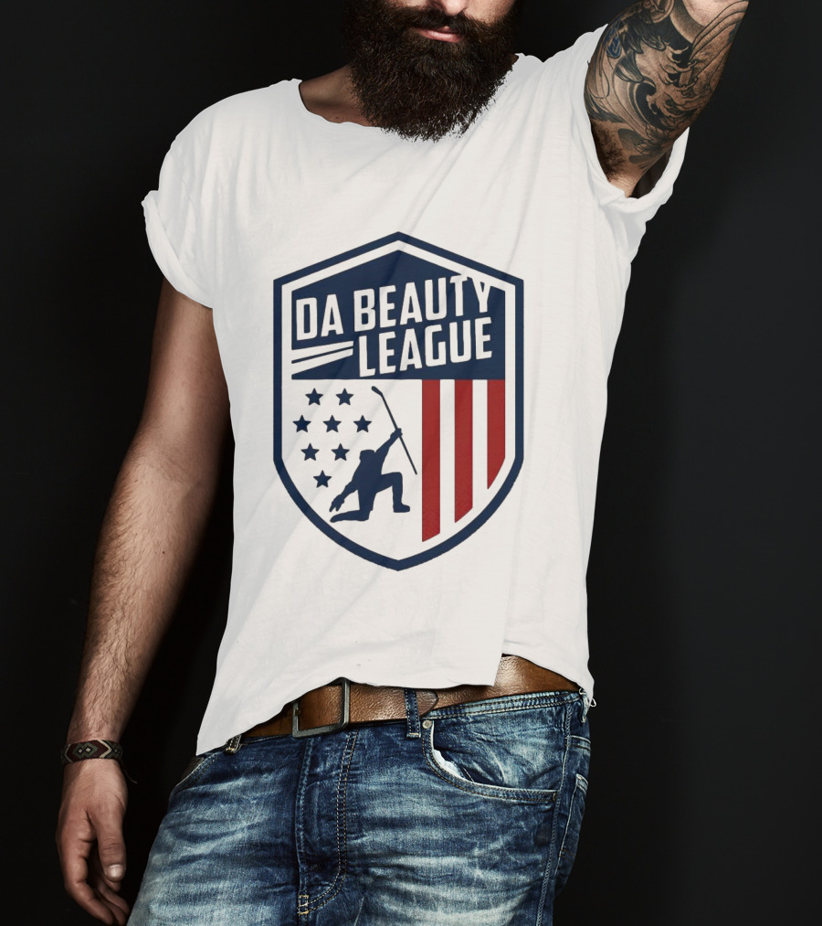 Happy Independence Day Da Beauty League Hockey Patriotic Shield T-Shirt