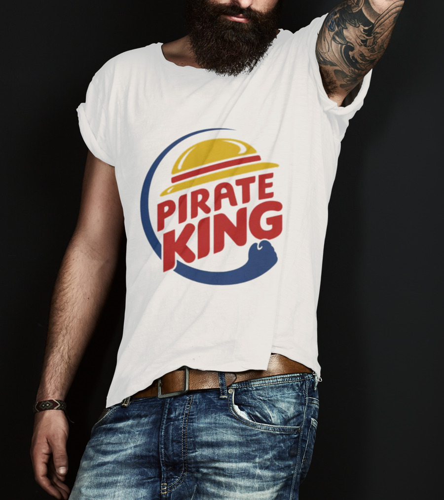Pirate King Luffy Straw Hat One Piece Burger T-Shirt