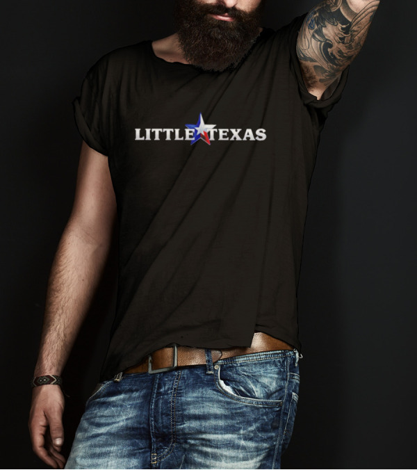 LITTLE TEXAS Star With Red White Blue Texas Flag Colors T-Shirt