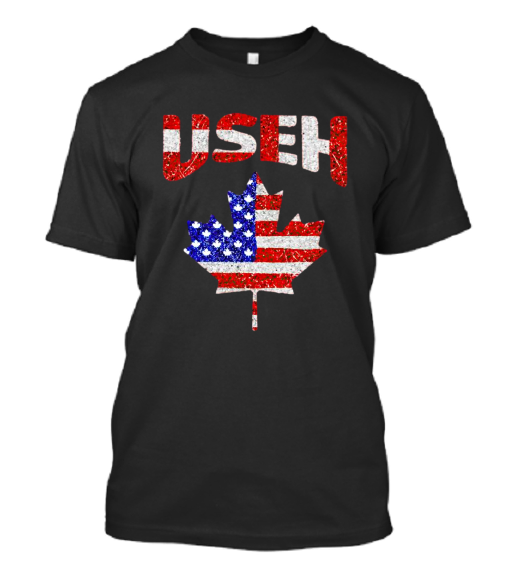 USEH Leaf Canadian American Flag T-Shirt