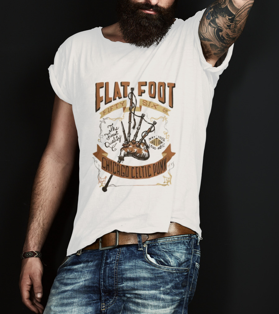 Flatfoot Fifty Six Co Chicago Celtic Punk Bagpipes T-Shirt
