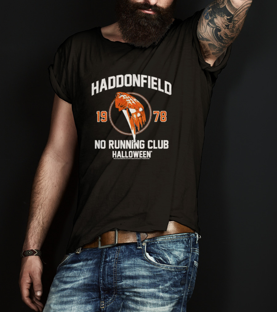 Haddonfield 1978 No Running Club Halloween Pumpkin Knife T-Shirt