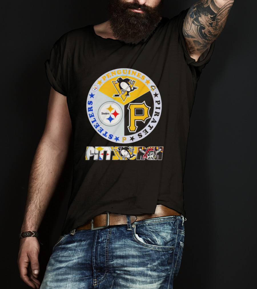 Steelers Penguins Pirates Pittsburgh Circle T-Shirt
