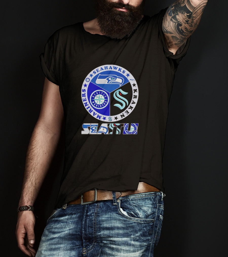 Seattle Seahawks Mariners Kraken Sports T-Shirt