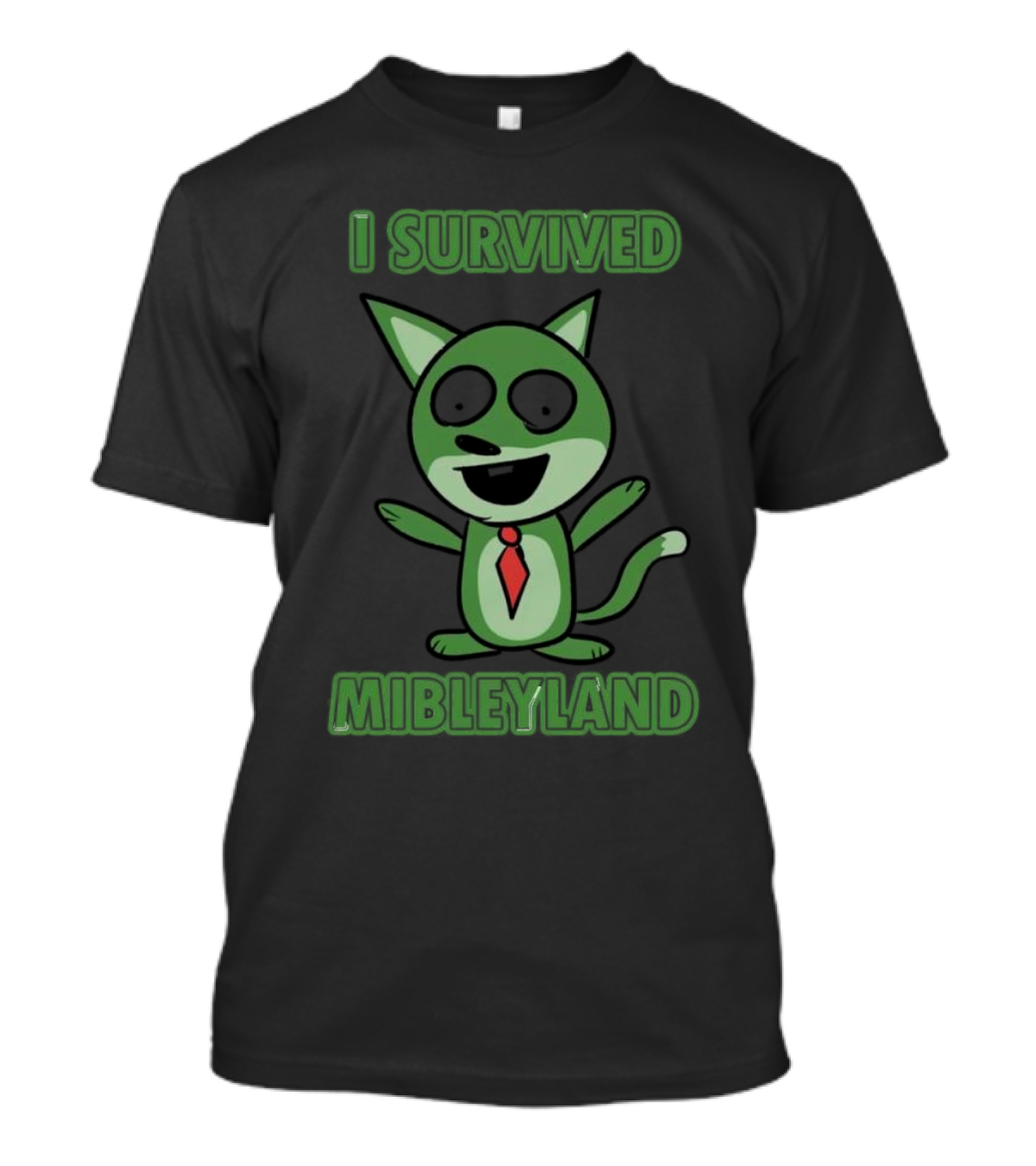 I Survived MibleyLand Funny Green Cartoon Character T-Shirt