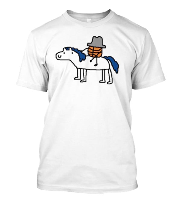 Mavs Cowboy Basketball Riding Blue-Mane Horse T-Shirt