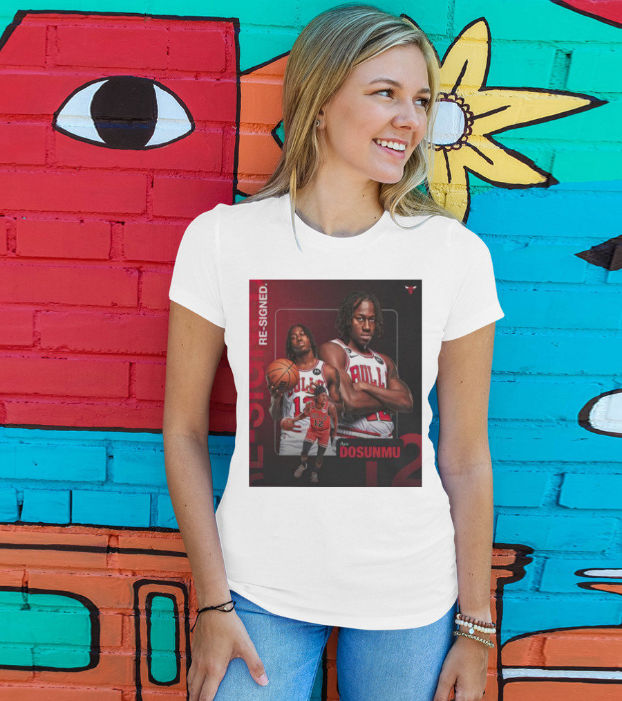Chicago Bulls Ayo Dosunmu Re-Signed Number 12 T-Shirt