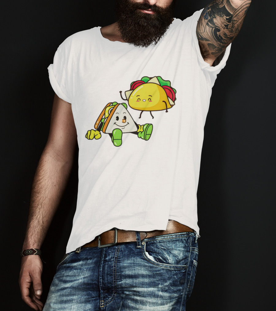 Tacos Friendship Day Happy Taco And Sandwich Duo T-Shirt