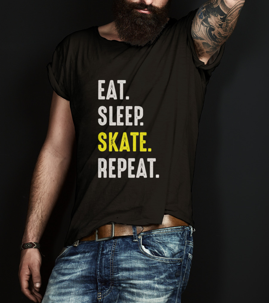 Eat Sleep Skate Repeat Classic Lifestyle Phrase T-Shirt