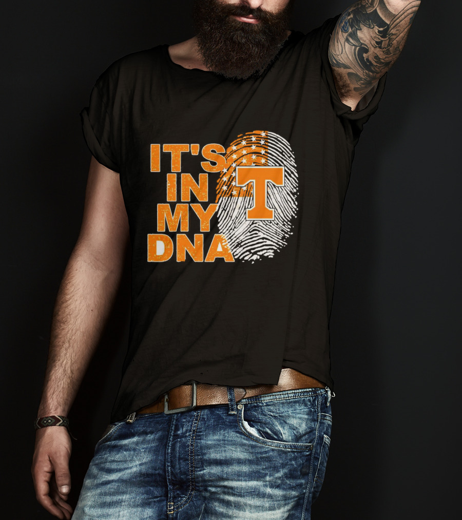 Tennessee Volunteers It's In My DNA Fingerprint American Flag T-Shirt