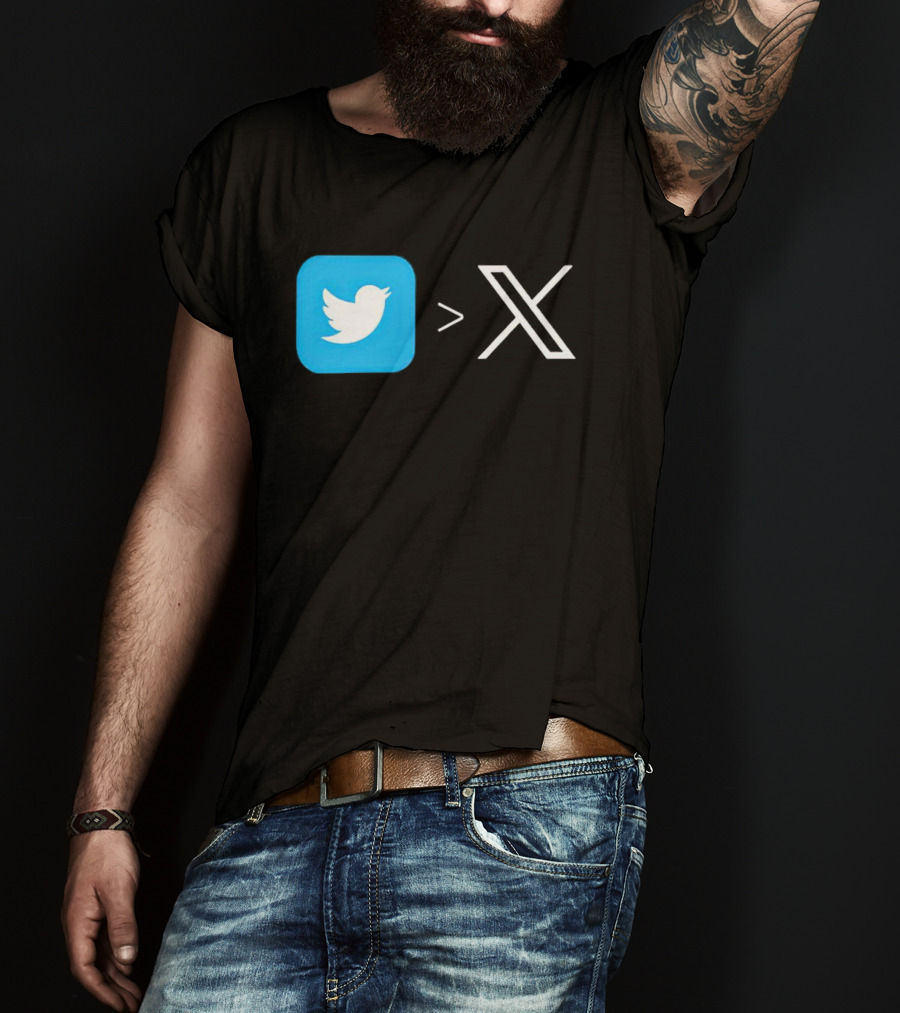 Twitter Bird Greater Than X Transition T-Shirt