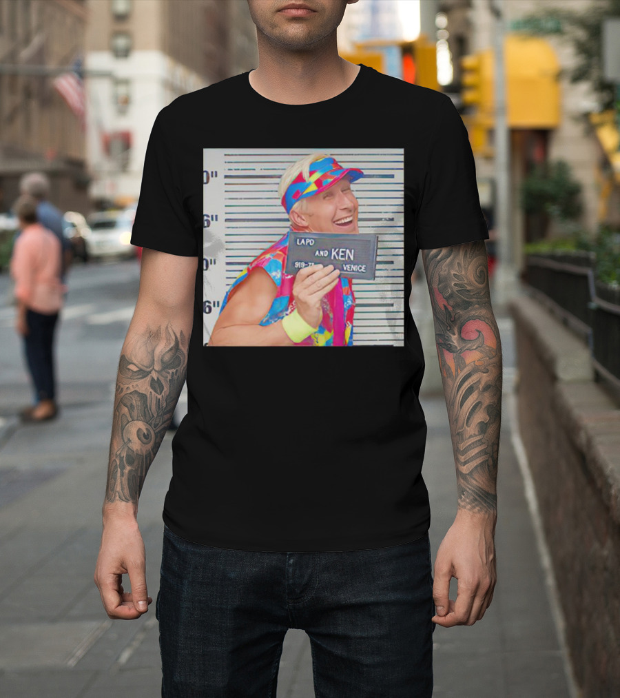 LAPD Ken Venice Mugshot Ryan Gosling Barbie T-Shirt
