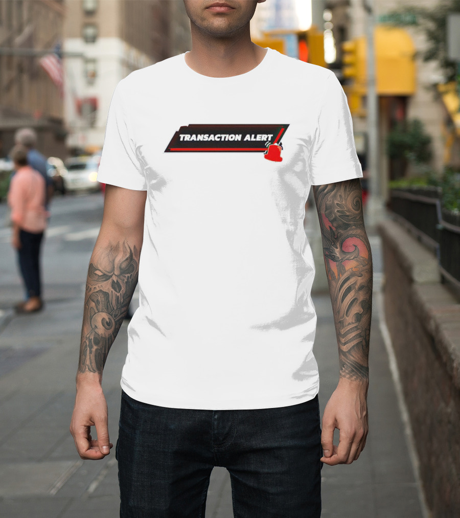 Transaction Alert Notification with Red Bell T-Shirt