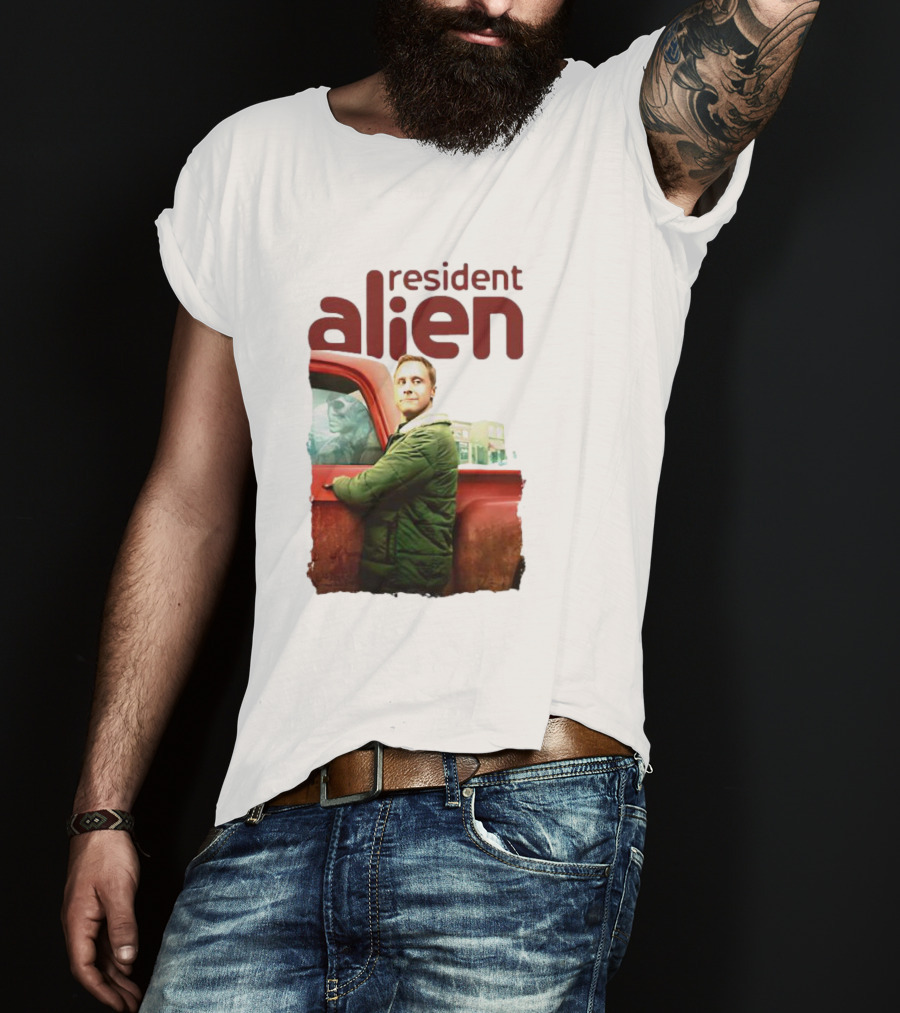Resident Alien Christmas Truck Scene T-Shirt