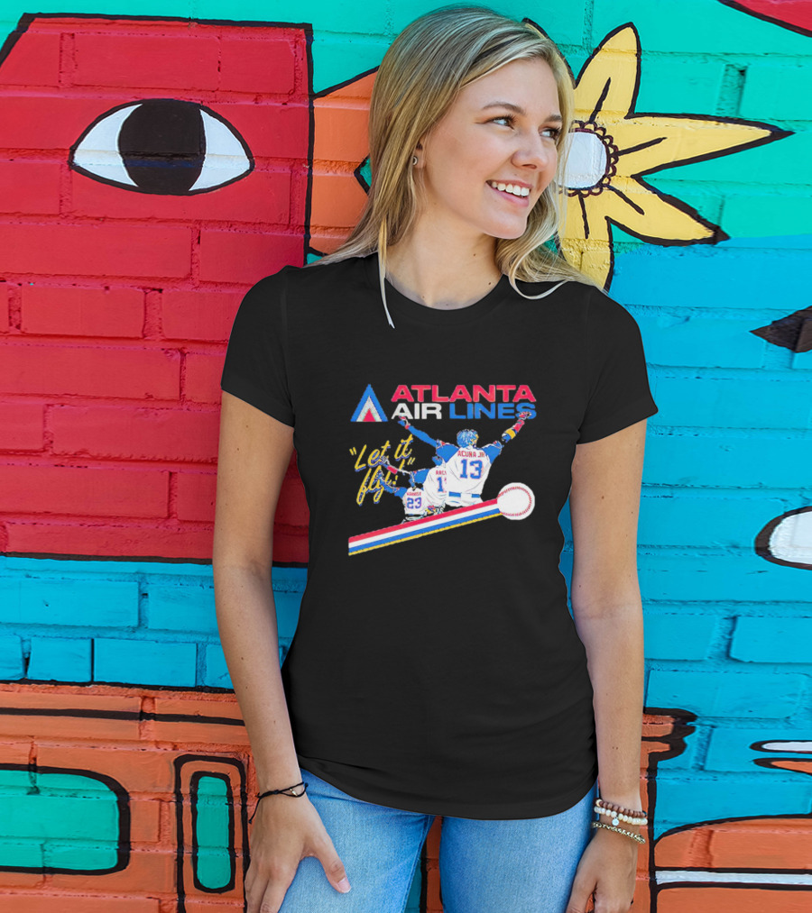 Atlanta Air Lines Let It Fly Acuna Jr Albies Baseball Players T-Shirt