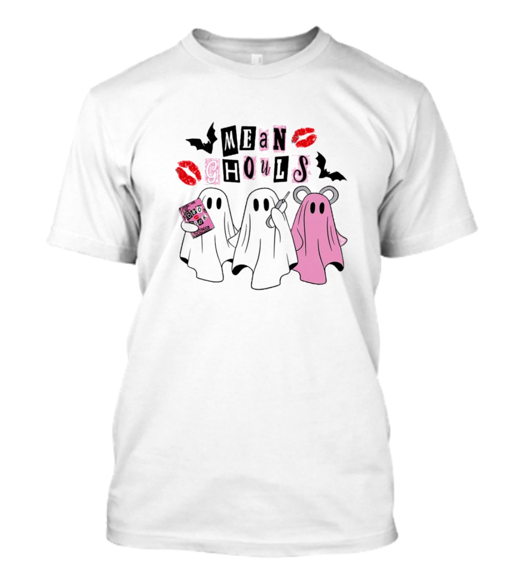 Mean Ghouls Halloween Ghosts Bats Lipstick Phone Accessories T-Shirt