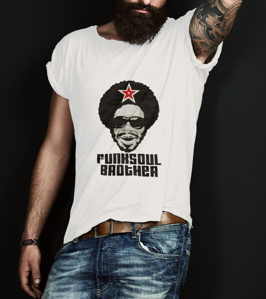 Funk Soul Brother Afro Star Retro Vintage T-Shirt